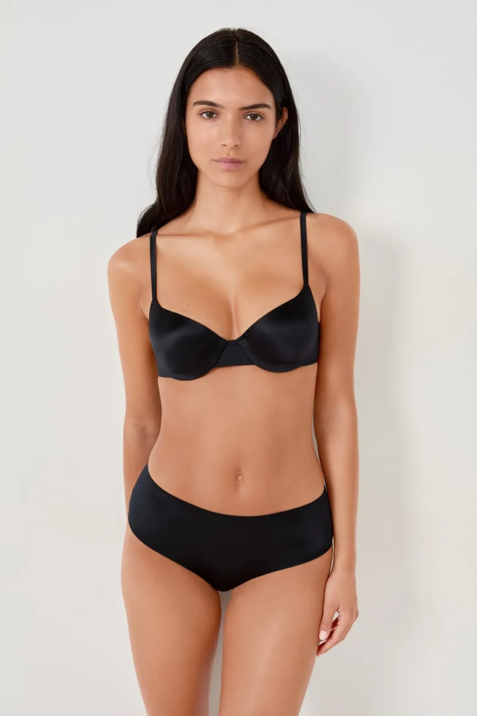 ETAM Sujetadores Talla Grande: Copas D-G|Sujetadores Invisibles|Sujetador N.4 - Copas finas NEGRO