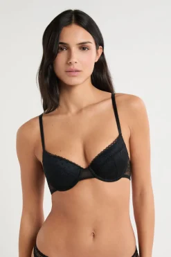 ETAM Sujetadores Talla Grande: Copas D-G|Sujetadores Sexy|Sujetador N.4 - Copas finas NEGRO