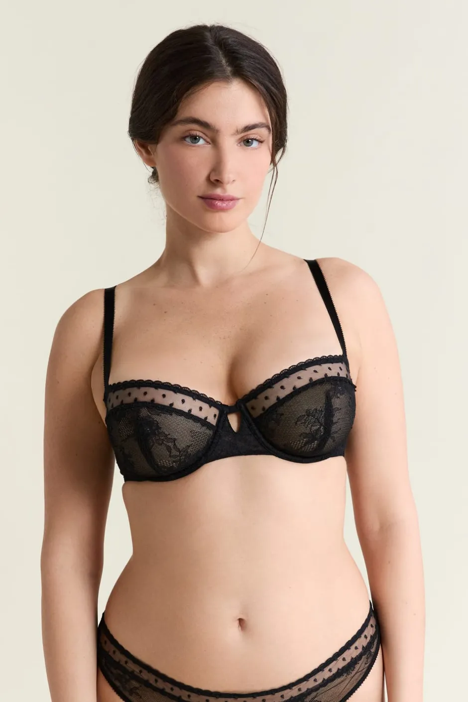 ETAM Sujetadores Talla Grande: Copas D-G|Sujetadores Sexy|Sujetador N.4 - Copas finas NEGRO