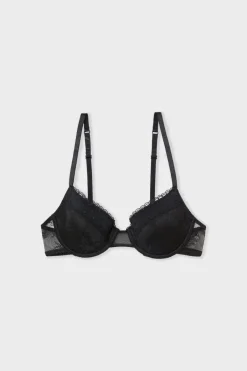 ETAM Sujetadores Talla Grande: Copas D-G|Sujetadores Sexy|Sujetador N.4 - Copas finas NEGRO
