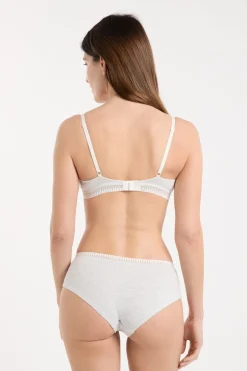 ETAM Sujetadores Talla Grande: Copas D-G|Balconette|Sujetador N.4 - Copas finas de algodón GRIS CLARO