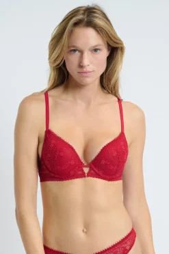 ETAM Sujetadores De Encaje|Push Up|Sujetador N.2 - Push-up escotado de encaje ROJO