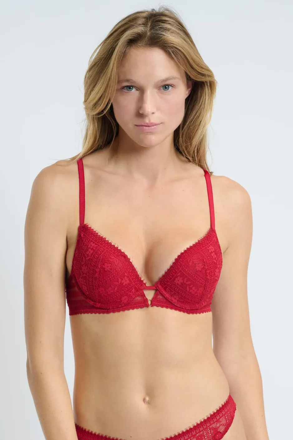 ETAM Sujetadores De Encaje|Push Up|Sujetador N.2 - Push-up escotado de encaje ROJO