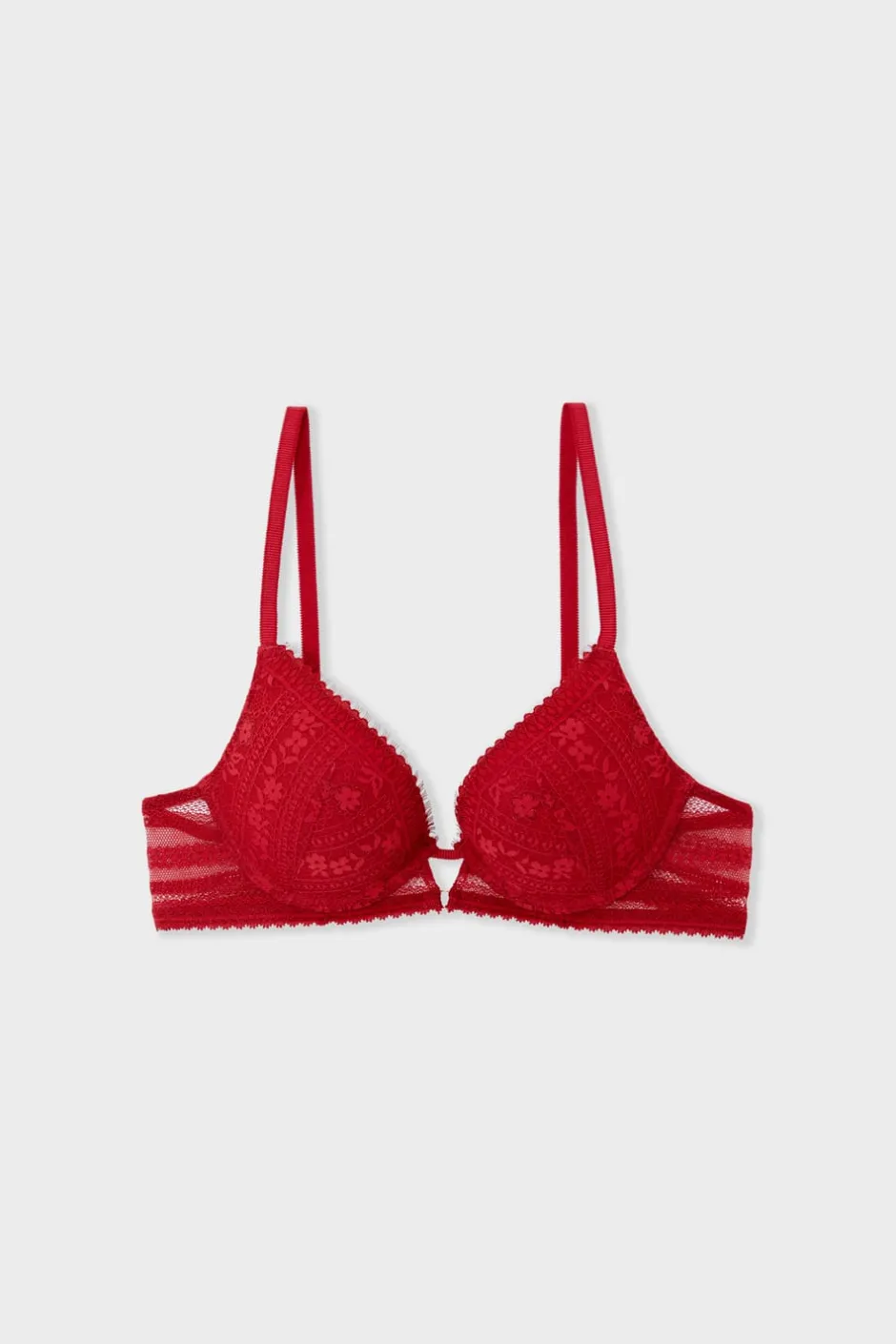 ETAM Sujetadores De Encaje|Push Up|Sujetador N.2 - Push-up escotado de encaje ROJO