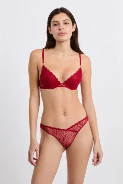 ETAM Sujetadores Sexy|Push Up|Sujetador N.2 - Push-up escotado con detalles bordados ROJO