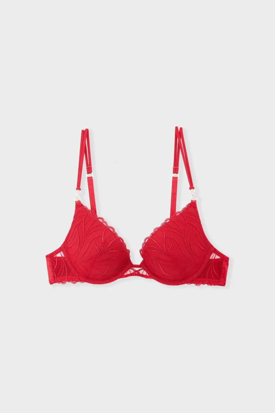 ETAM Sujetadores Sexy|Push Up|Sujetador N.2 - Push-up escotado con detalles bordados ROJO