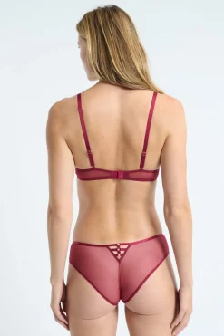 ETAM Sujetadores Sexy|Push Up|Sujetador N.2 - Push-up escotado con detalles bordados BURDEOS GRANATE