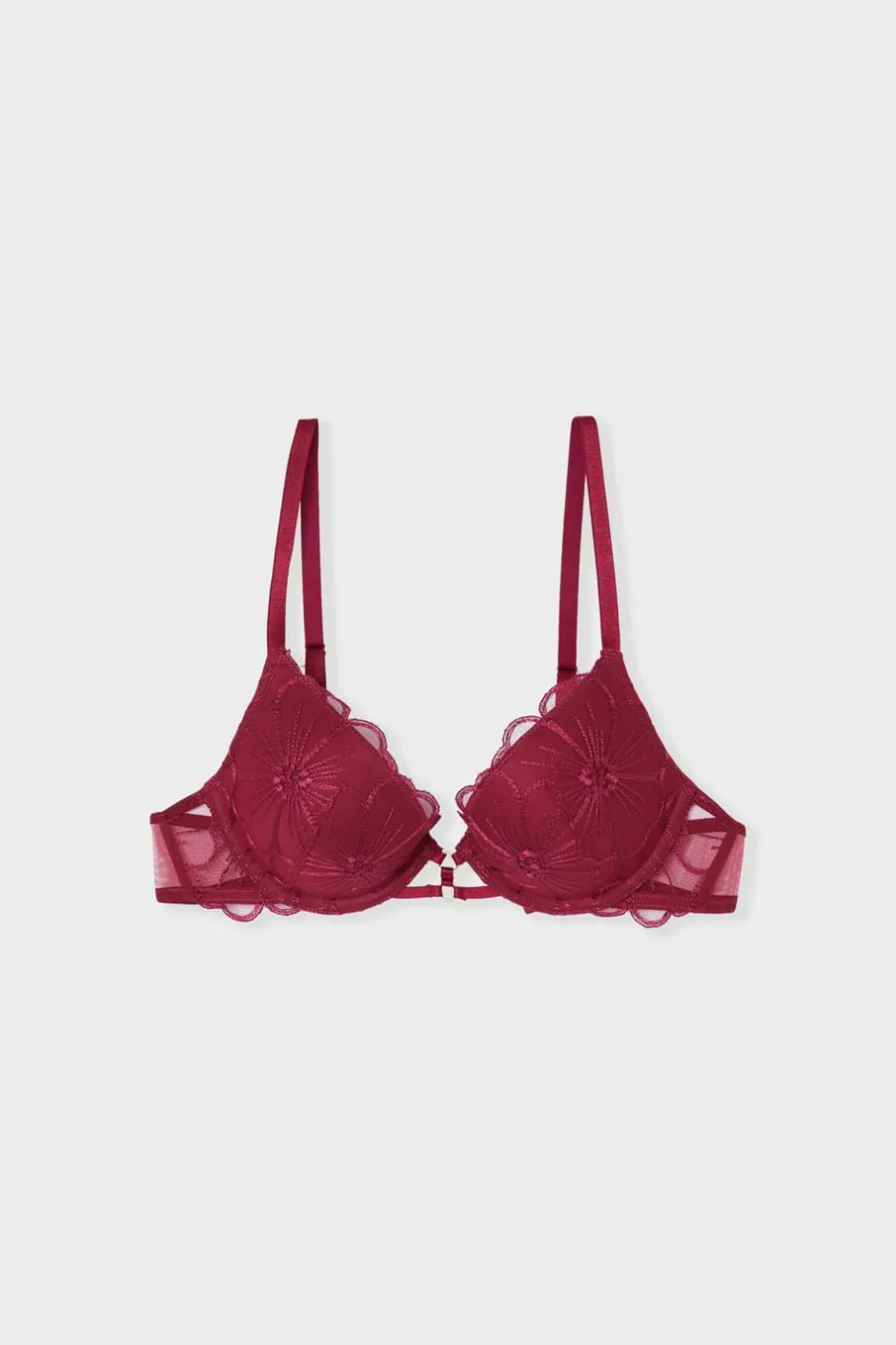 ETAM Sujetadores Sexy|Push Up|Sujetador N.2 - Push-up escotado con detalles bordados BURDEOS GRANATE