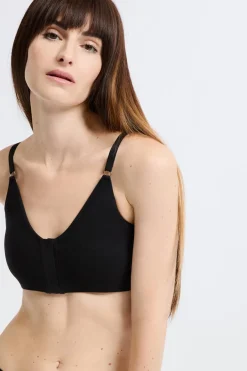 ETAM Sujetadores Post-Mastectomía|Bralette|Sujetador post-mastectomía de algodón NEGRO