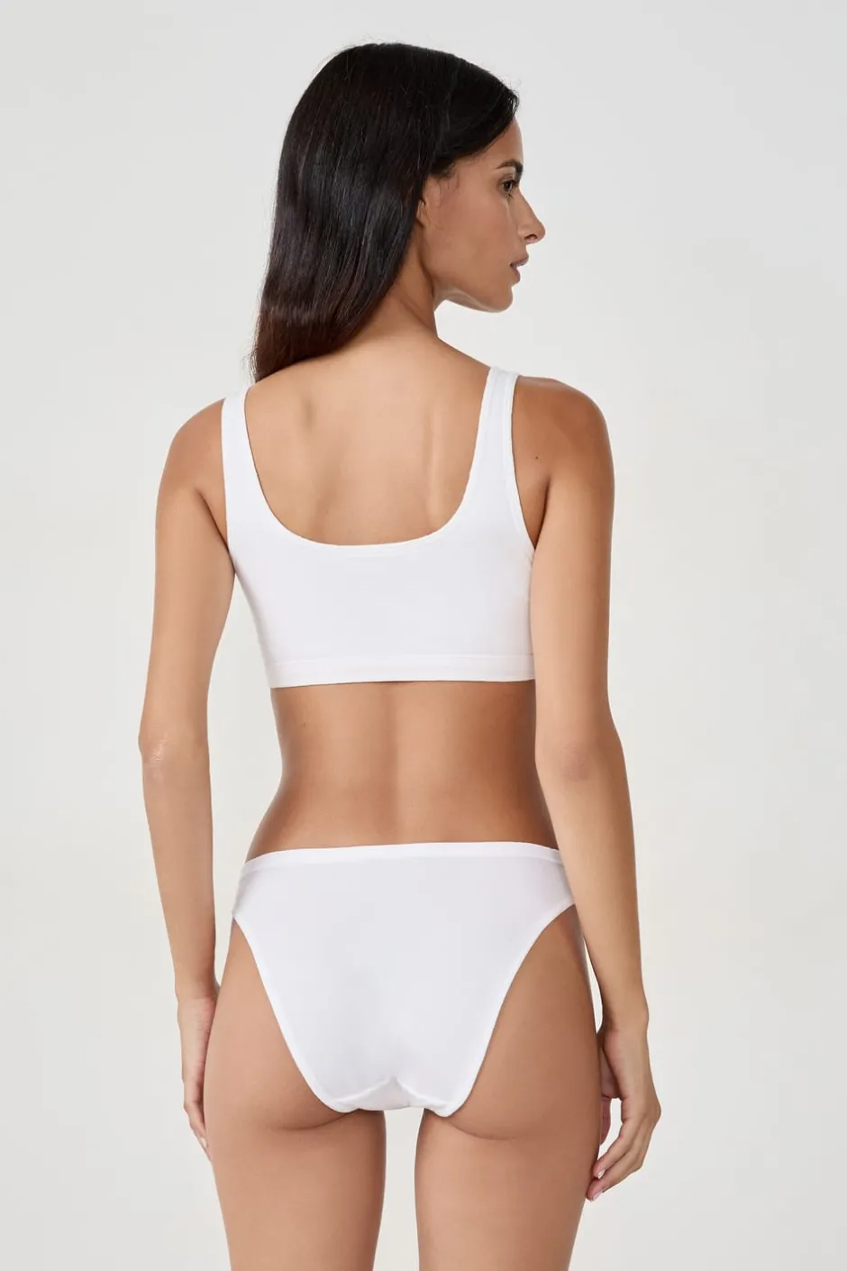 ETAM Lencería De Novia|Bralette|Sujetador reversible de algodón orgánico elástico BLANCO