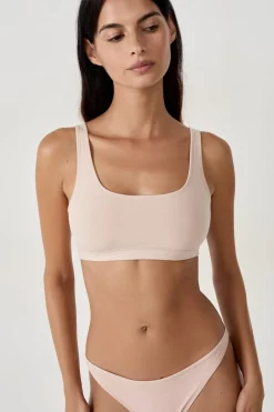 ETAM Lencería De Novia|Bralette|Sujetador reversible de algodón orgánico elástico PIEL