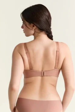 ETAM Sujetadores Talla Grande: Copas D-G|Sujetadores Invisibles|Sujetador sin aros de copas finas de microfibra ROSA NUDE