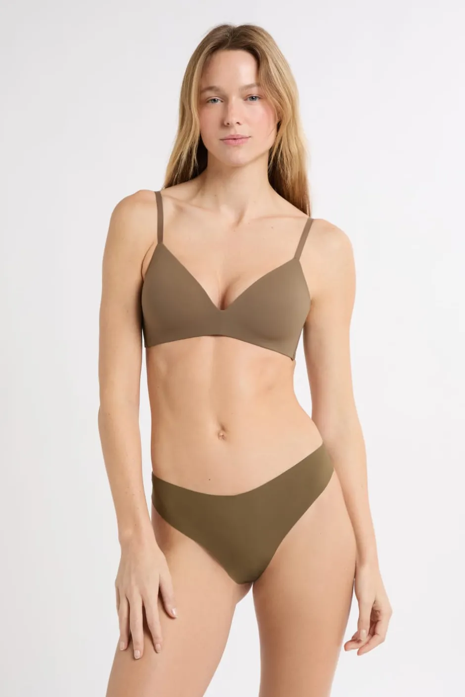 ETAM Sujetadores Talla Grande: Copas D-G|Sujetadores Invisibles|Sujetador sin aros de copas finas de microfibra VERDE