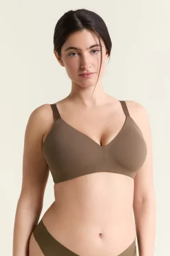 ETAM Sujetadores Talla Grande: Copas D-G|Sujetadores Invisibles|Sujetador sin aros de copas finas de microfibra VERDE