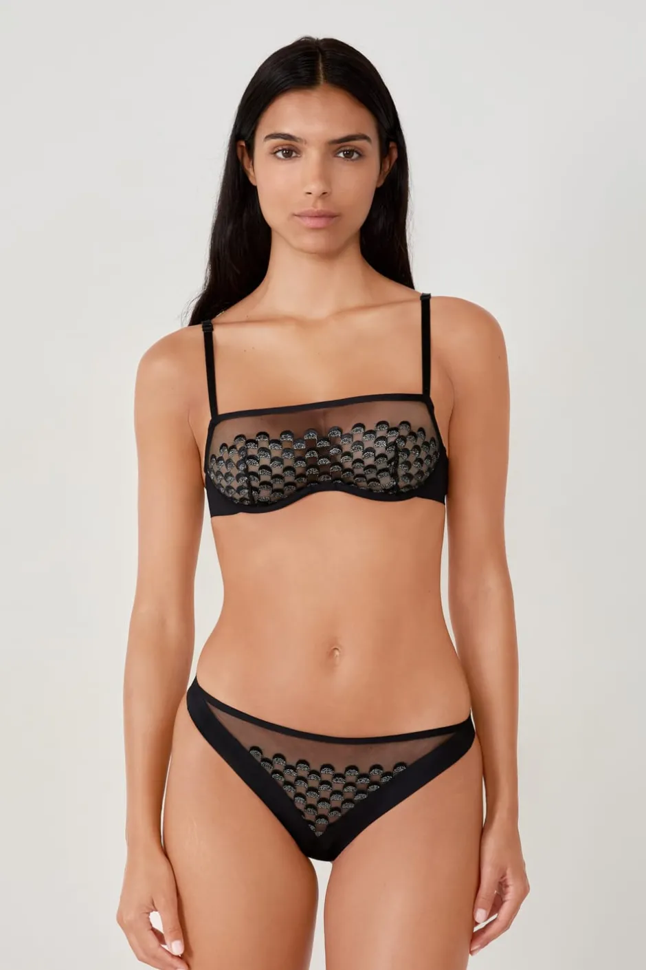 ETAM Sujetadores Talla Grande: Copas D-G|Balconette|Sujetador sin aros de encaje NEGRO