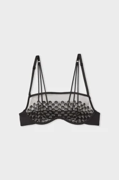 ETAM Sujetadores Talla Grande: Copas D-G|Balconette|Sujetador sin aros de encaje NEGRO