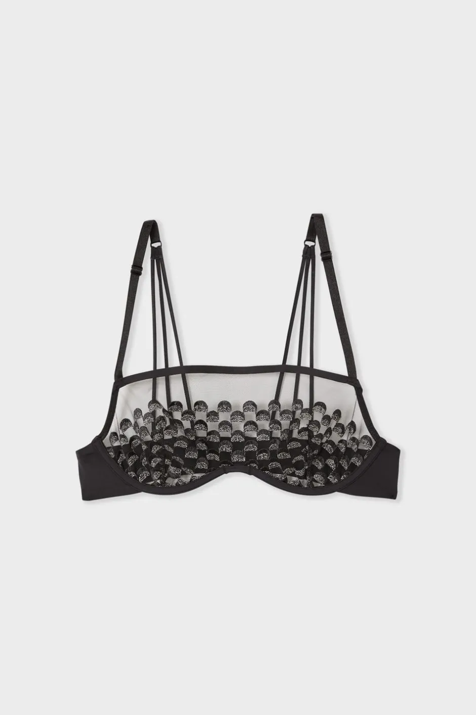 ETAM Sujetadores Talla Grande: Copas D-G|Balconette|Sujetador sin aros de encaje NEGRO