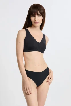 ETAM Sujetadores Post-Mastectomía|Bralette|Sujetador sin aros post-mastectomía con abertura delantera NEGRO
