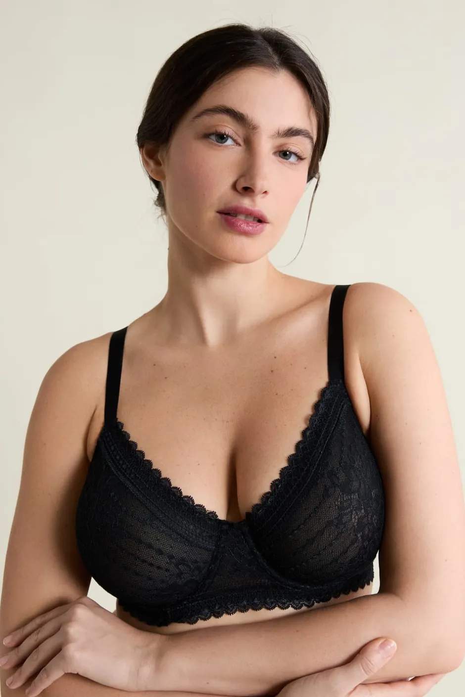 ETAM Balconette|Sujetadores Talla Grande: Copas D-G|Sujetador sin relleno efecto minimizador talla 1 NEGRO
