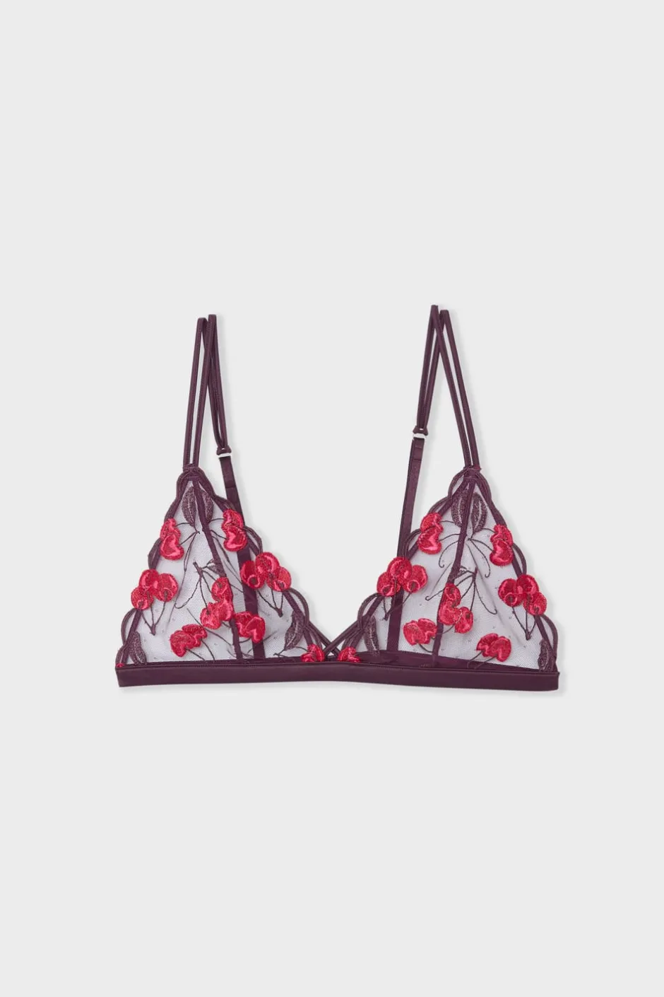 ETAM Sujetadores Sexy|Triángulo|Sujetador triangular con estampado de cerezas MORADO