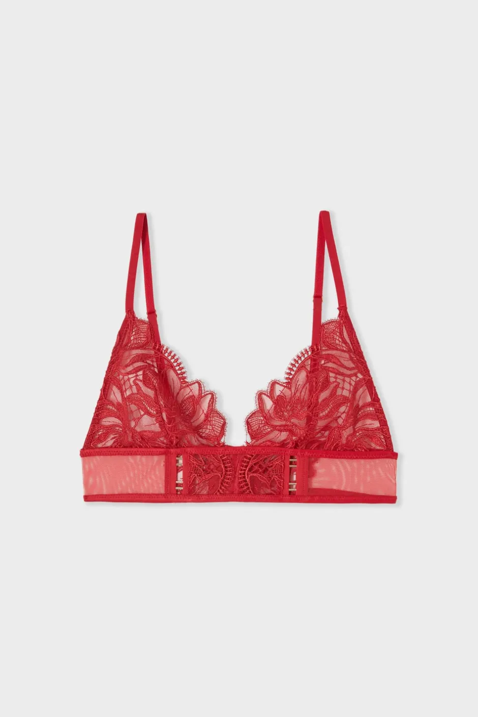 ETAM Sujetadores De Encaje|Sujetadores Sexy|Sujetador triangular de bordado ROJO
