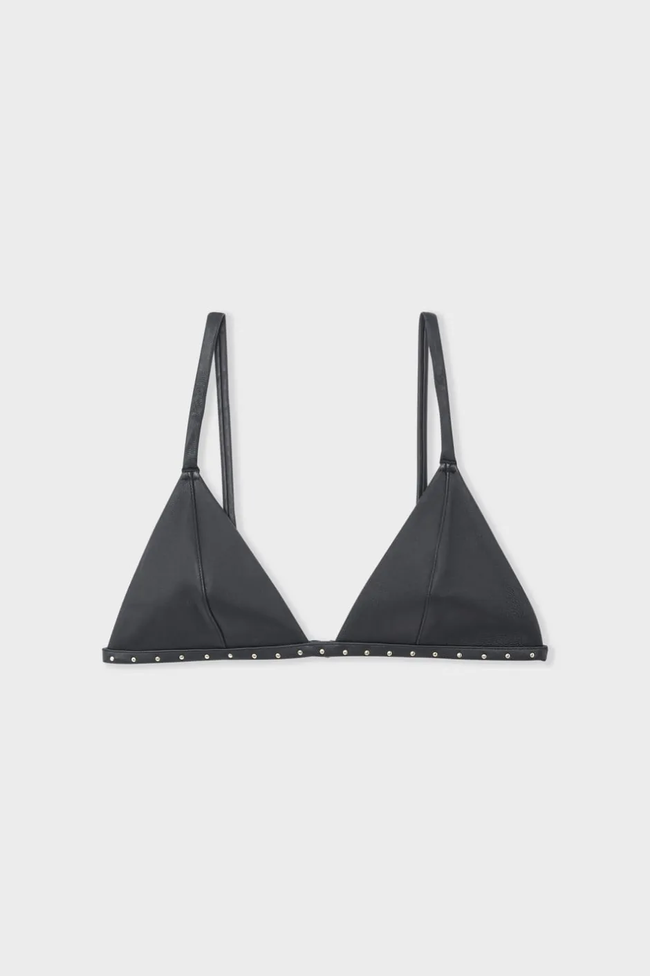 ETAM Sujetadores Sexy|Triángulo|Sujetador triangular de cuero NEGRO