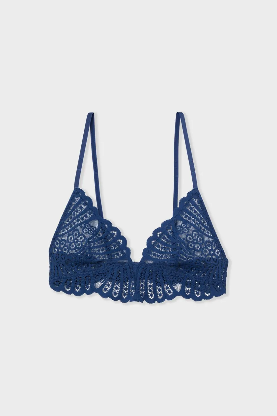 ETAM Sujetadores De Encaje|Sujetadores Sexy|Sujetador triangular de encaje marino