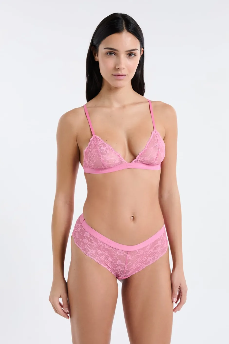 ETAM Sujetadores De Encaje|Sujetadores Sexy|Sujetador triangular de encaje ROSA