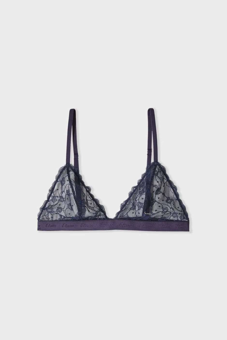ETAM Sujetadores De Encaje|Sujetadores Sexy|Sujetador triangular de encaje marino
