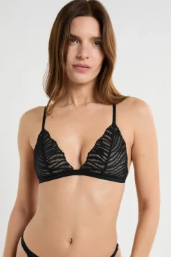 ETAM Sujetadores De Encaje|Sujetadores Sexy|Sujetador triangular de encaje NEGRO