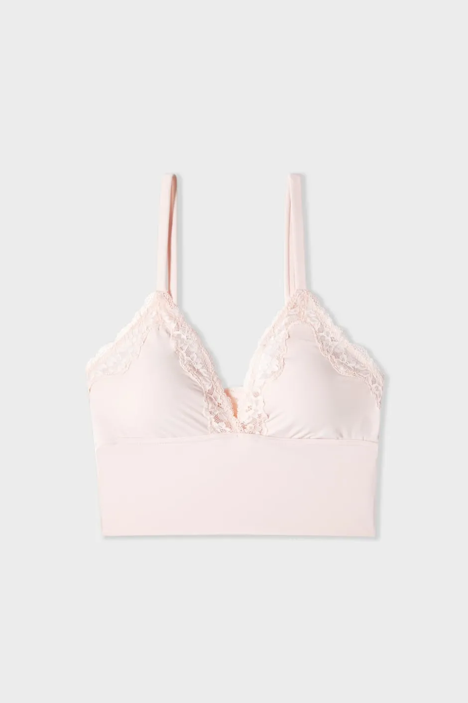 ETAM Triángulo|Sin Aro|Sujetador triangular de microfibra y encaje ROSA EMPOLVADO