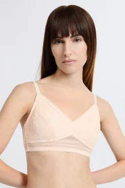 ETAM Sujetadores Post-Mastectomía|Sujetadores Talla Grande: Copas D-G|Sujetador triangular sin aros post-mastectomía ROSA NUDE