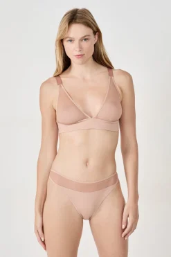 ETAM Sujetadores Talla Grande: Copas D-G|Sujetadores Invisibles|Sujetador triángulo sin aros de tul BLUSH