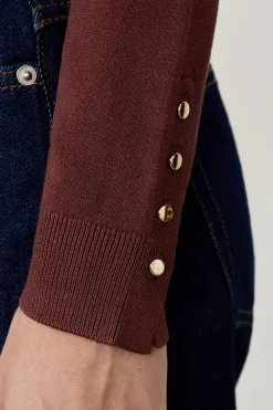 ETAM Básicos|Cuello En V|Suéter cuello en V MARRÓN
