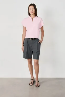 ETAM Cuello En V|Sin Mangas|Suéter sin mangas cuello Polo ROSA EMPOLVADOS