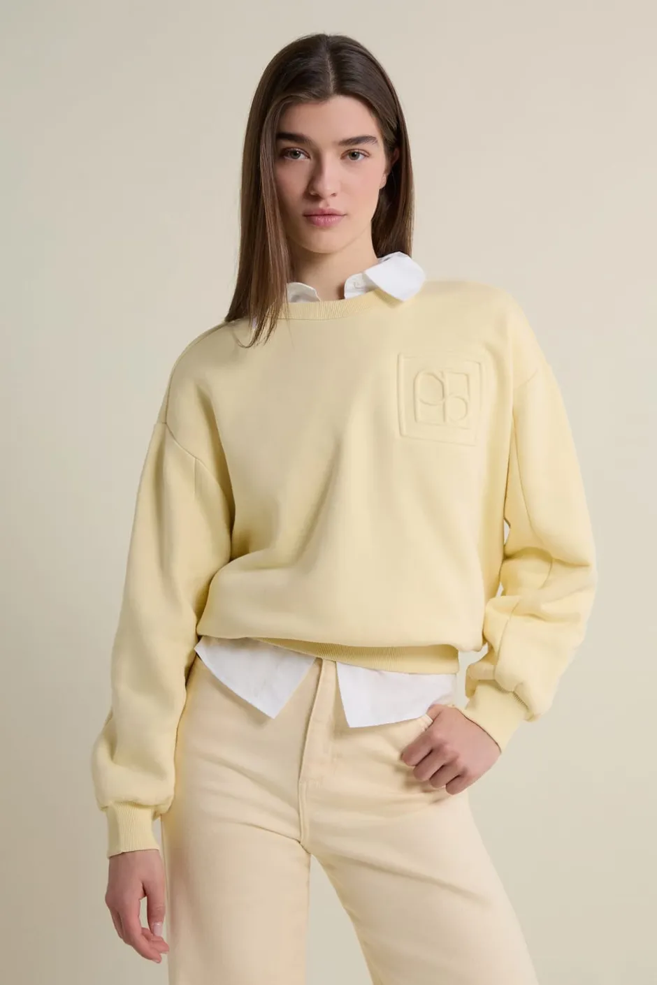ETAM Cuello Redondo|Sudaderas|Sweatshirt manches longues VANILLE
