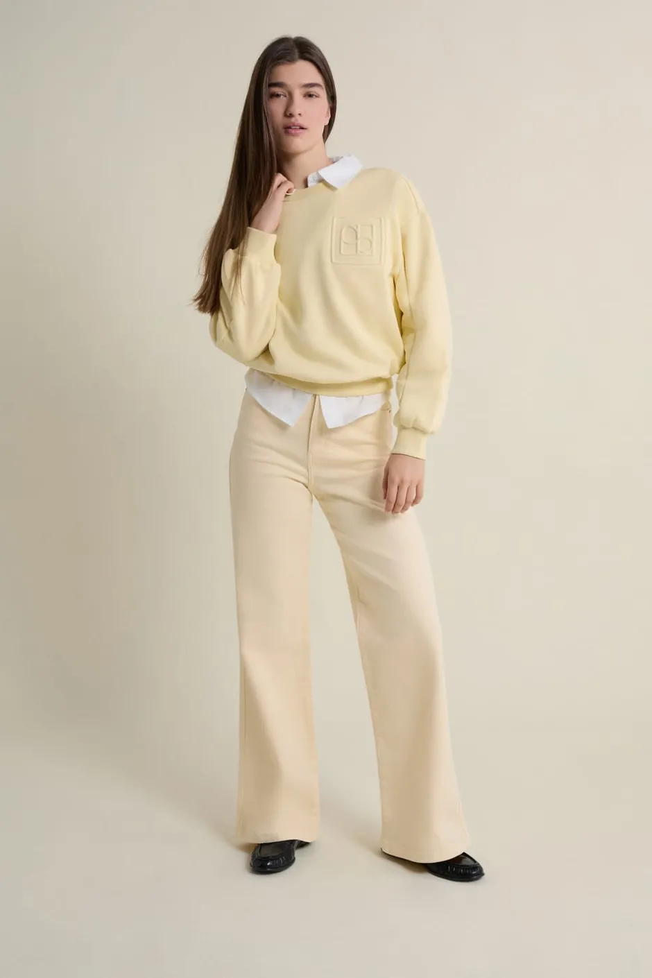 ETAM Cuello Redondo|Sudaderas|Sweatshirt manches longues VANILLE