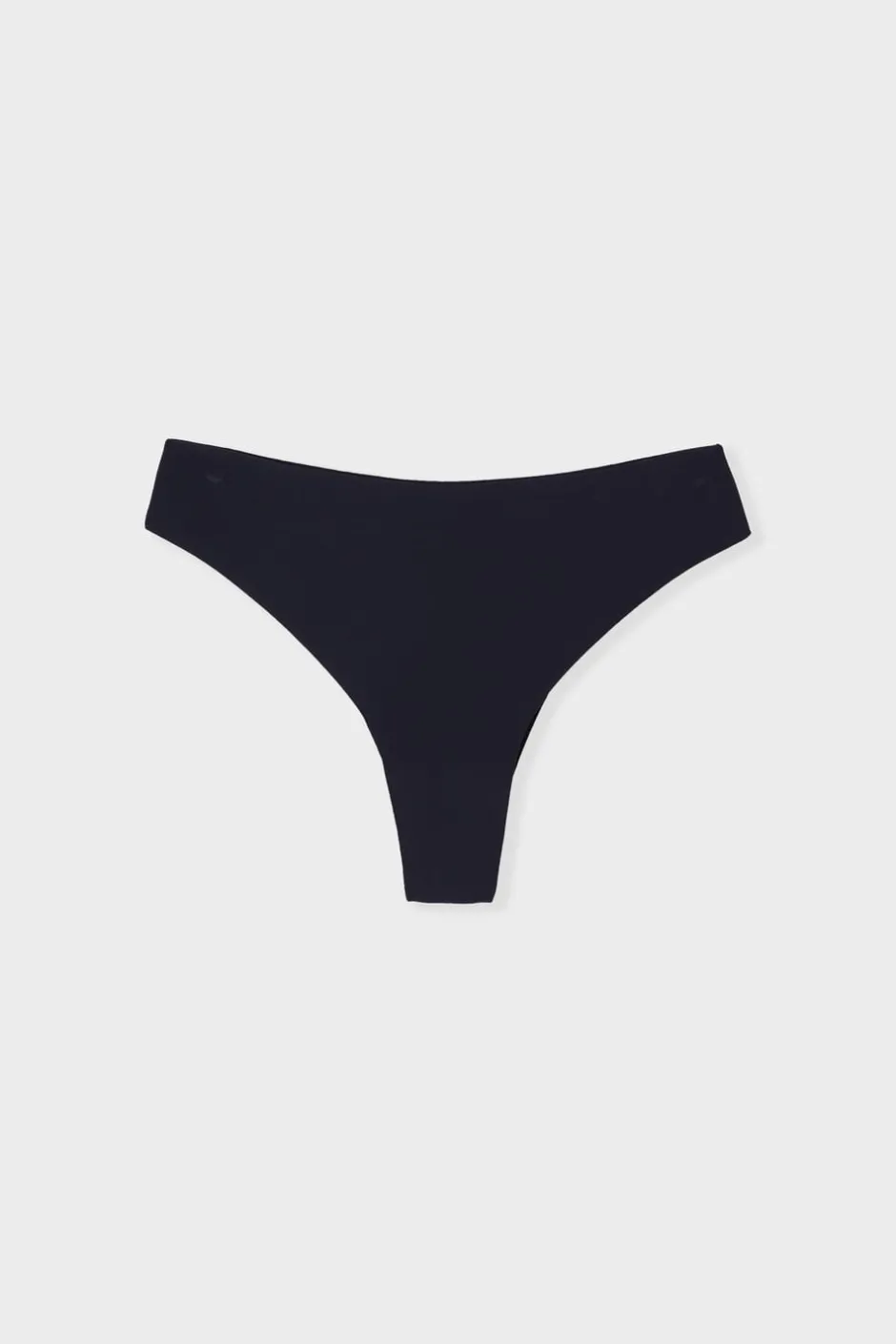 ETAM Braguitas Invisibles|Tanga Brasileño|Tanga alto de microfibra NEGRO