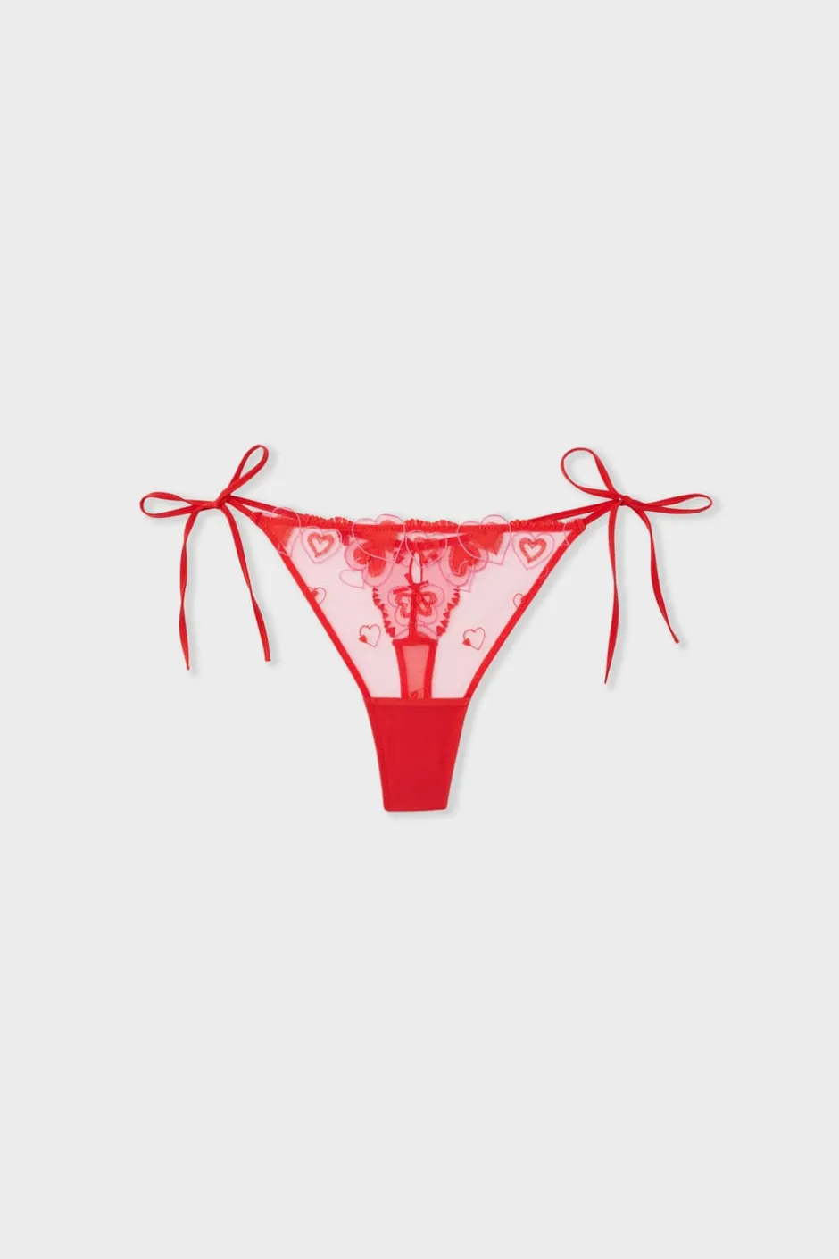 ETAM Braguitas Sexy|Braguitas Party|Tanga bordada con motivos de corazones IMP FONDO ROSA