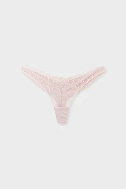 ETAM Tanga Brasileño|Novedades Braguitas|Tanga bordado ROSA EMPOLVADO