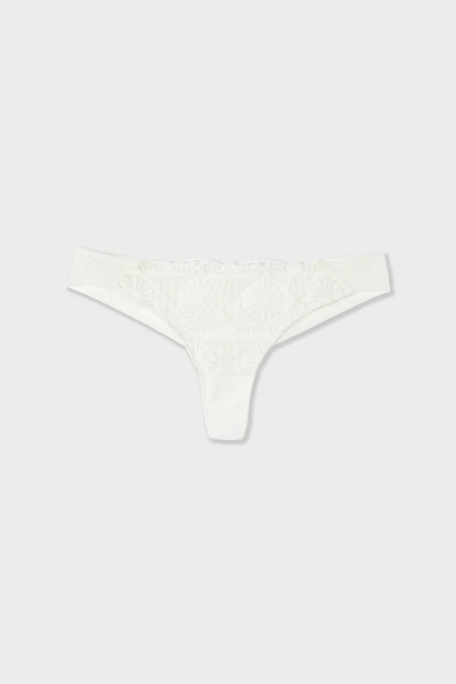 ETAM Tanga Brasileño|Tanga bordado BLANCO