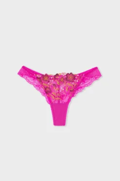 ETAM Tanga Brasileño|Tanga bordado FUCSIA