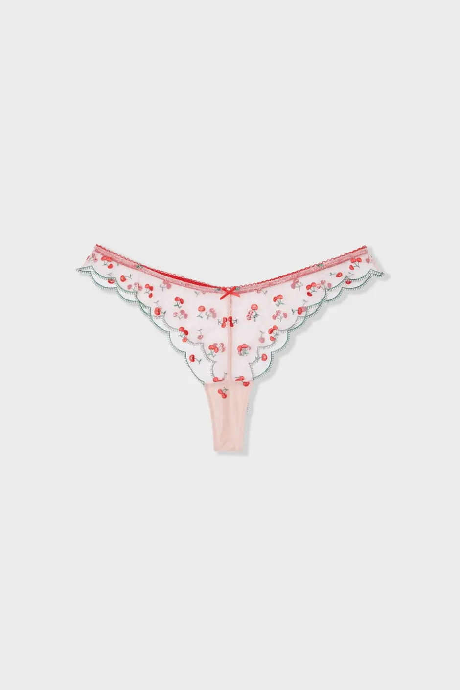 ETAM Tanga Brasileño|Braguitas Party|Tanga con bordado ROSA EMPOLVADO
