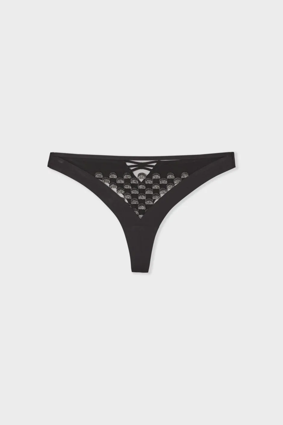 ETAM Tanga|Tanga con bordado NEGRO