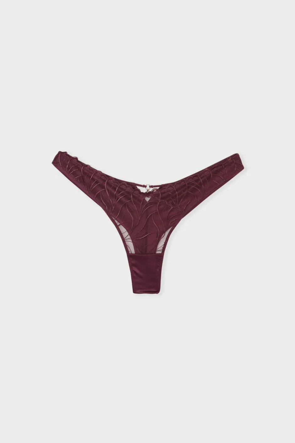 ETAM Tanga Brasileño|Tanga con bordado floral MORADO