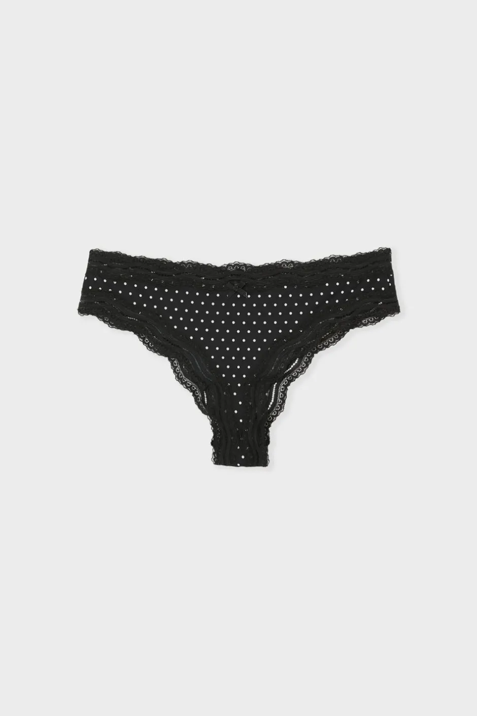 ETAM Tanga Brasileño|Braguitas Party|Tanga con bordes de encaje de microfibra IMP FD NEGRO