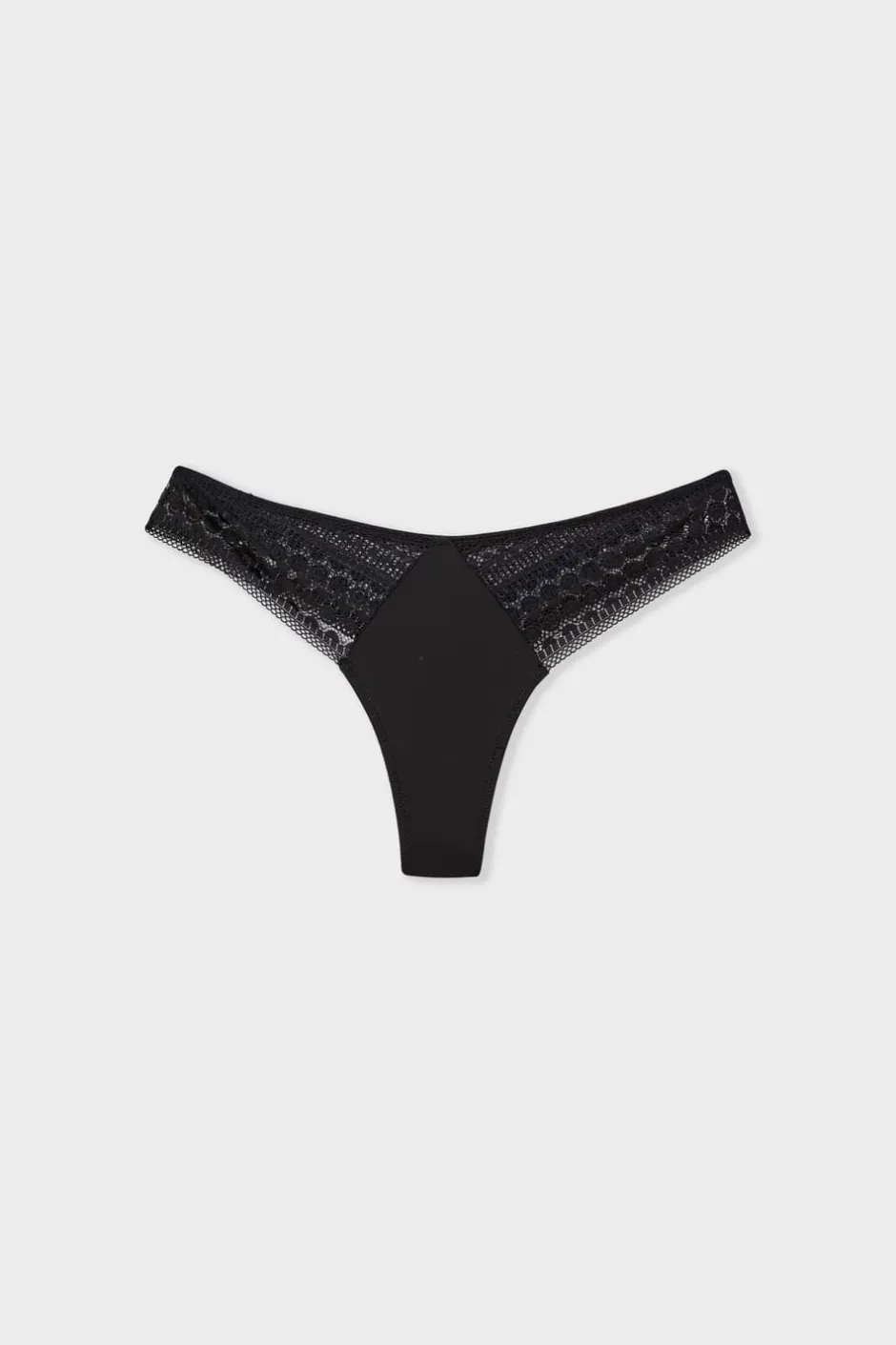 ETAM Braguitas Encaje|Tanga|Tanga con detalles de encaje NEGRO