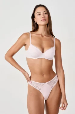 ETAM Braguitas Encaje|Tanga|Tanga con detalles de encaje ROSA EMPOLVADO