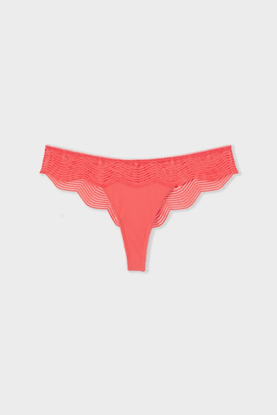 ETAM Braguitas Encaje|Tanga Brasileño|Tanga con encaje CORAL