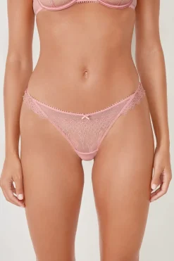 ETAM Braguitas Encaje|Tanga Brasileño|Tanga con encaje ROSA